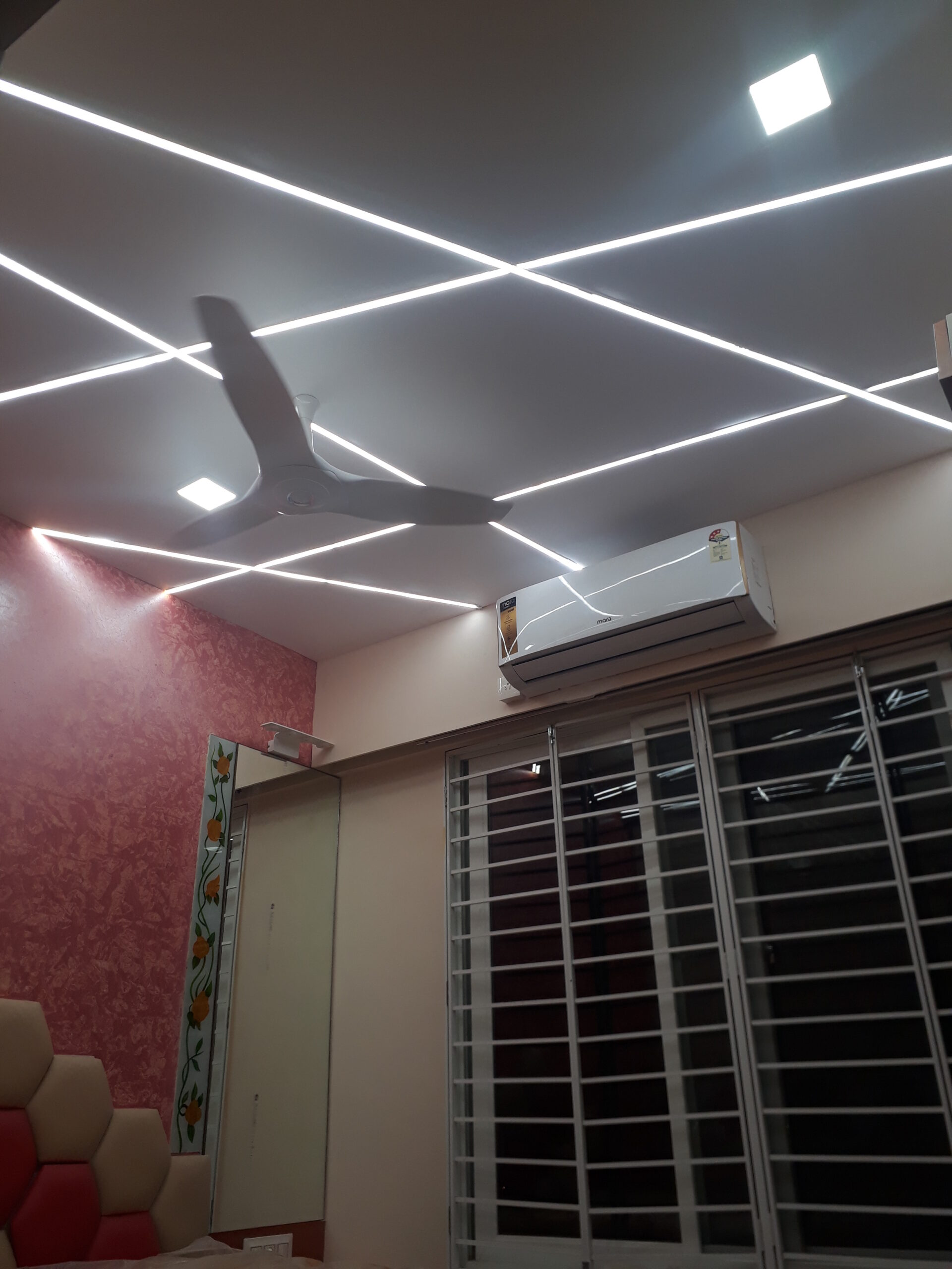 kids false ceiling with strip led